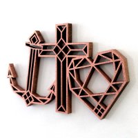 anchor, crucifix, heart