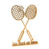 Badmintonschläger mit Text