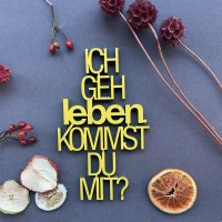 Ich geh leben. Kommst du mit.