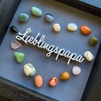 Set Lieblingspapa mit Edelsteinchen und Rahmen