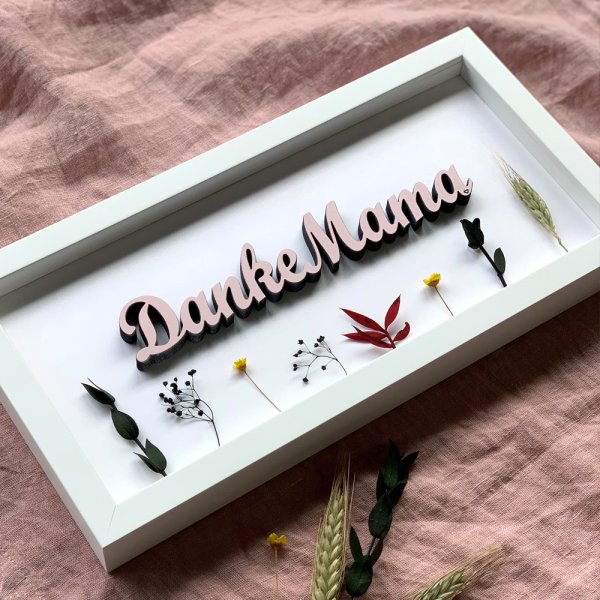 DIY-Set "Danke Mama" mit Trockenblumen und Rahmen