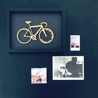Rennrad mit Text bis 21 Zeichen und Rahmen