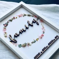 DIY Set "family" mit individuellen Namen im Rahmen