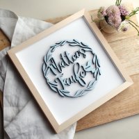 DIY-Set Individueller Name zur Taufe mit Datum im Rahmen