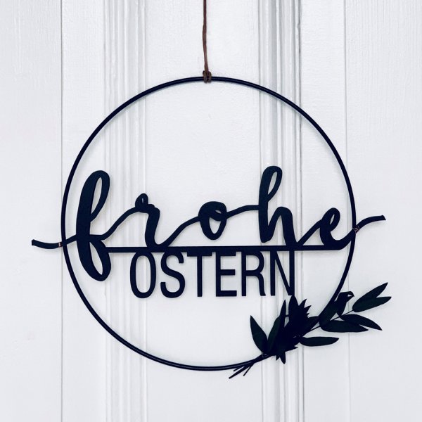 DIY-Set "Frohe Ostern" mit Metallring und Trockenblumen