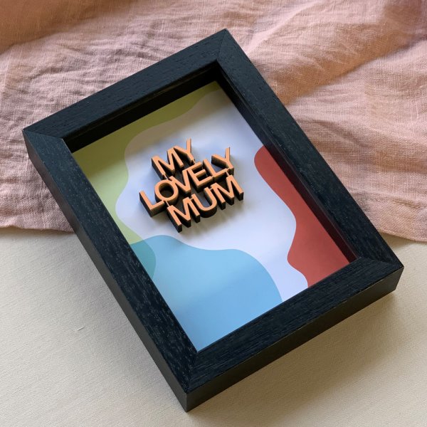 DIY-Set "My lovely Mum" mit Rahmen und Hintergrund
