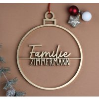 Weihnachtsornament mit Familienname