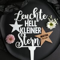 Leuchte hell kleiner Stern - Grabstecker