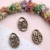 Set aus 3 Ostereiern, Ostern, Hase, Hop Hop Hop