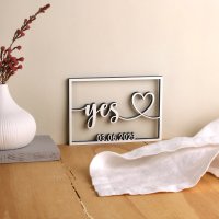 Yes mit geschwungenem Herz und individuellen Datum in...