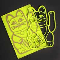 Winkekatze mit Kunstdruck