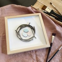 DIY-Set Osternest mit Eiern im Rahmen