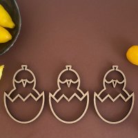 Set aus 3 Osteranhänger Küken im Ei