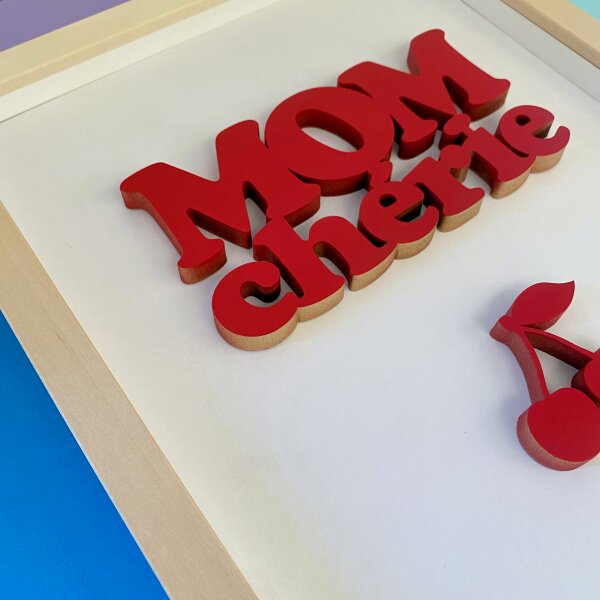 DIY Set"Momcherie" mit Kirschen im Rahmen