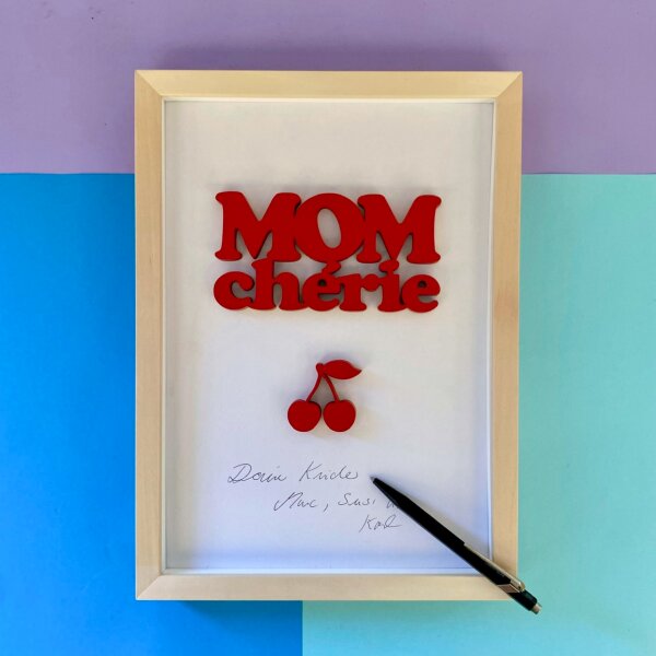 DIY Set"Momcherie" mit Kirschen im Rahmen