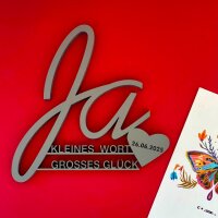 Ja kleines Wort großes Glück mit Datum