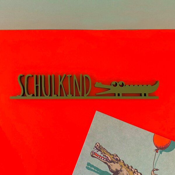 Schulkind mit Motiv, Dino, Krokodil, Lama