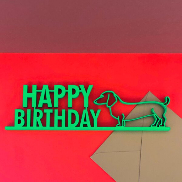 Happy birthday mit Motiv, Dino, Dackel, Eule....