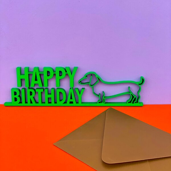 Happy birthday mit Motiv, Dino, Dackel, Eule....