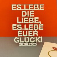 Es lebe die Liebe, es lebe eurer Glück mit Datum