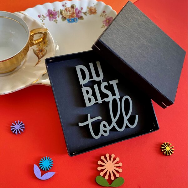 Schriftzug in der Geschenkbox