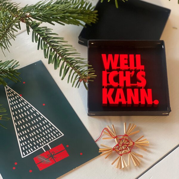 Schriftzug in der Geschenkbox