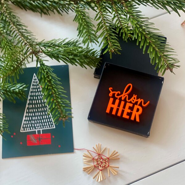 Schriftzug in der Geschenkbox