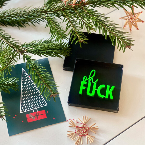Schriftzug in der Geschenkbox