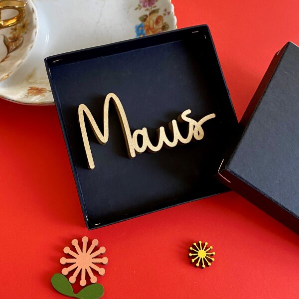 Schriftzug in der Geschenkbox