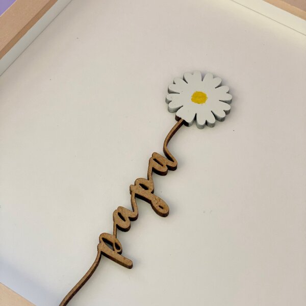 Gänseblume mit verschiedenen Wörtern