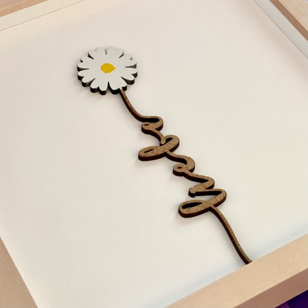 Gänseblume mit verschiedenen Wörtern
