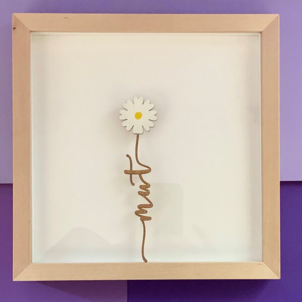 Gänseblume mit verschiedenen Wörtern