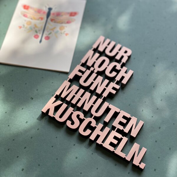 Nur noch fünf Minuten kuscheln